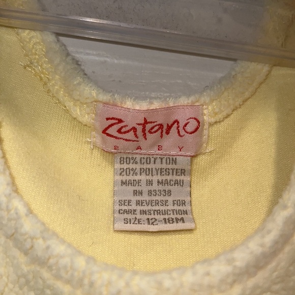 Vintage 60s/70s Fuzzy Pastel Yellow Baby Onesie - Picture 4 of 5